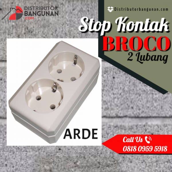 Stop Kontak 2 Lubang Arde "BROCO"