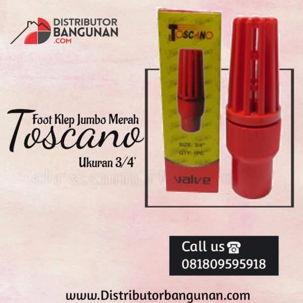 Foot Klep 3/4' Jumbo Merah "Toscano/Aiwo"