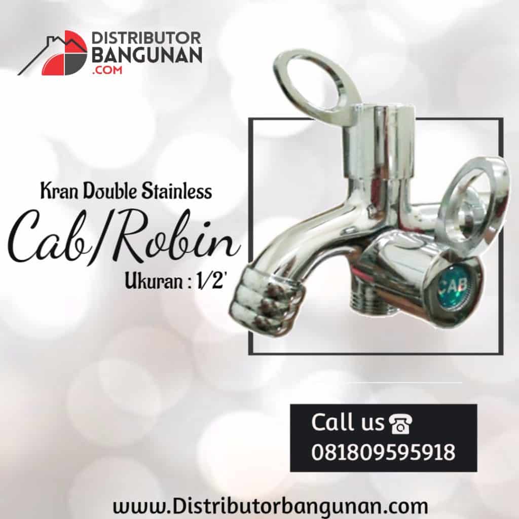 Kran Double 1per2 Stainless Cab atau robin