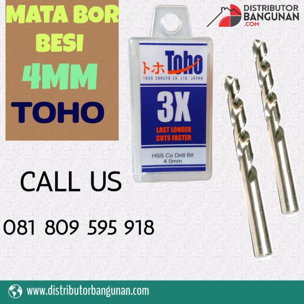 Mata Bor Besi 4mm "TOHO" 1 MATA BOR BESI TOHO 4MM