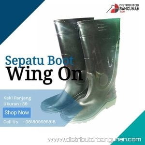 Sepatu Boot Kaki Panjng uk.39 Hitam”Wing On”