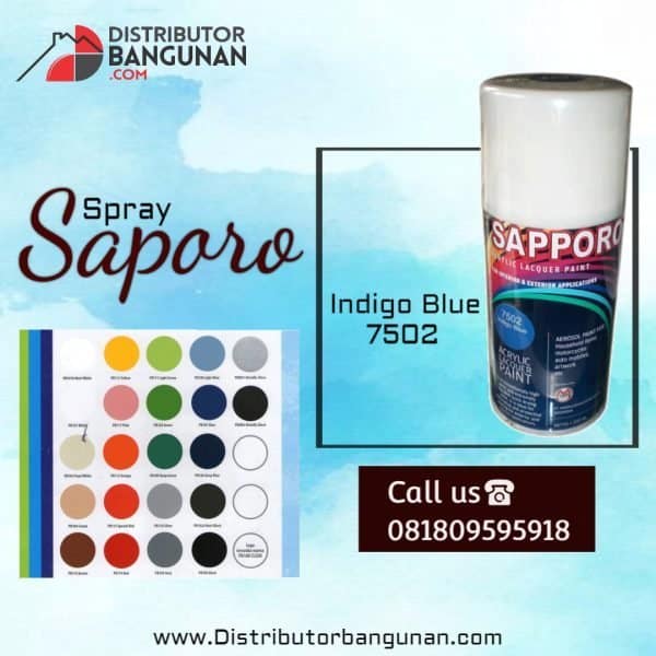 Sapporo Acrylic Lacquer Paint Saporo Spray 7502 Indigo Blue