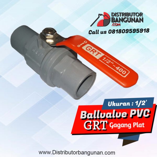 Ballvalve 1/2' PVC Gg Plat "GRT" (12pcs) (45)