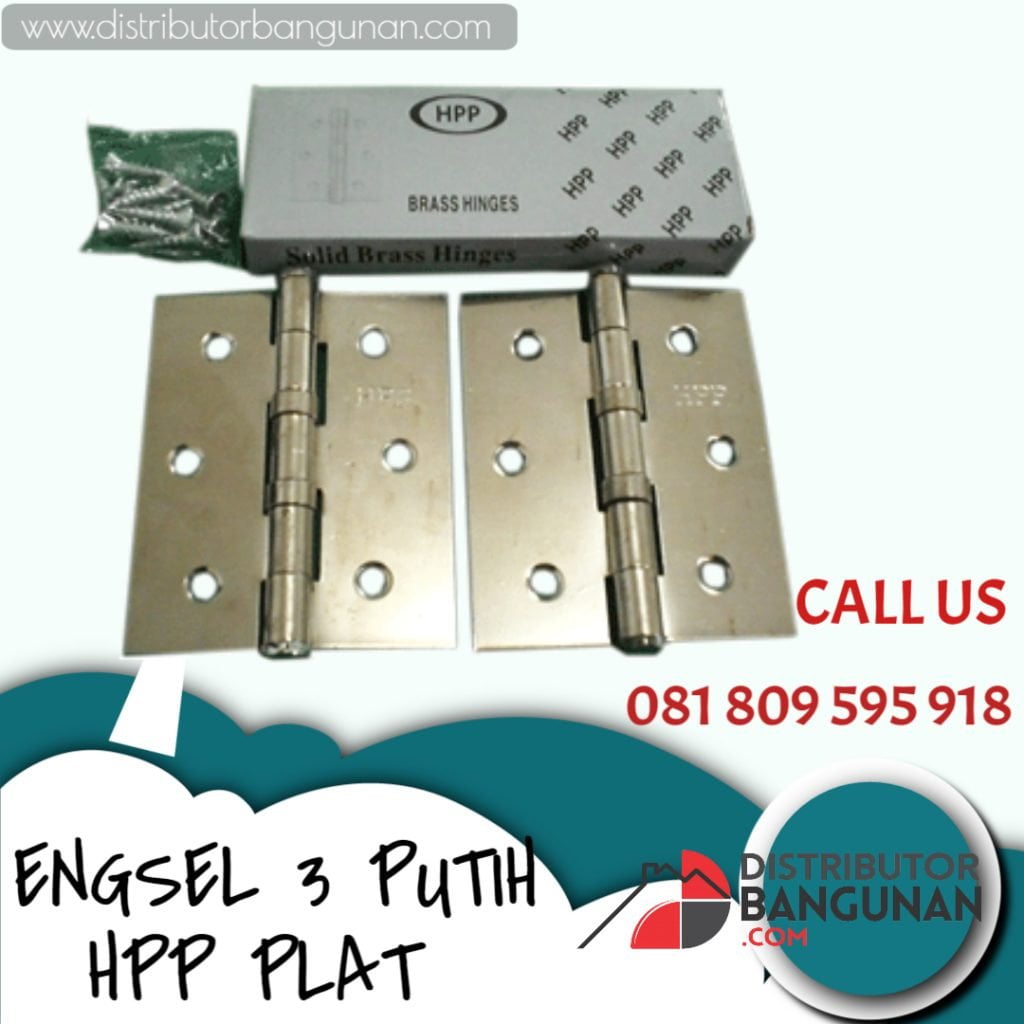 Engsel 3' Putih Plat "HAWAII/HPP" 1 ENGSEL 3 PUTIH HPP PLAT