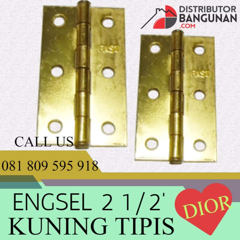 Engsel 2 1per2′ Kuning Tipis “DIOR”