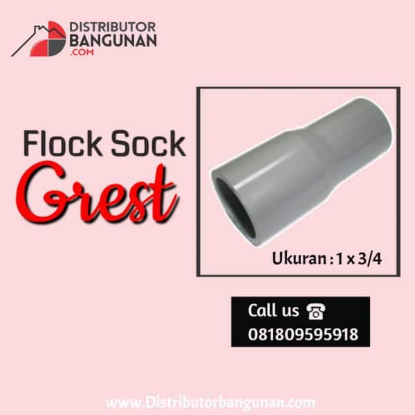 Flock Sock 1 x 3/4 GREST (22 & Hal Belakang)