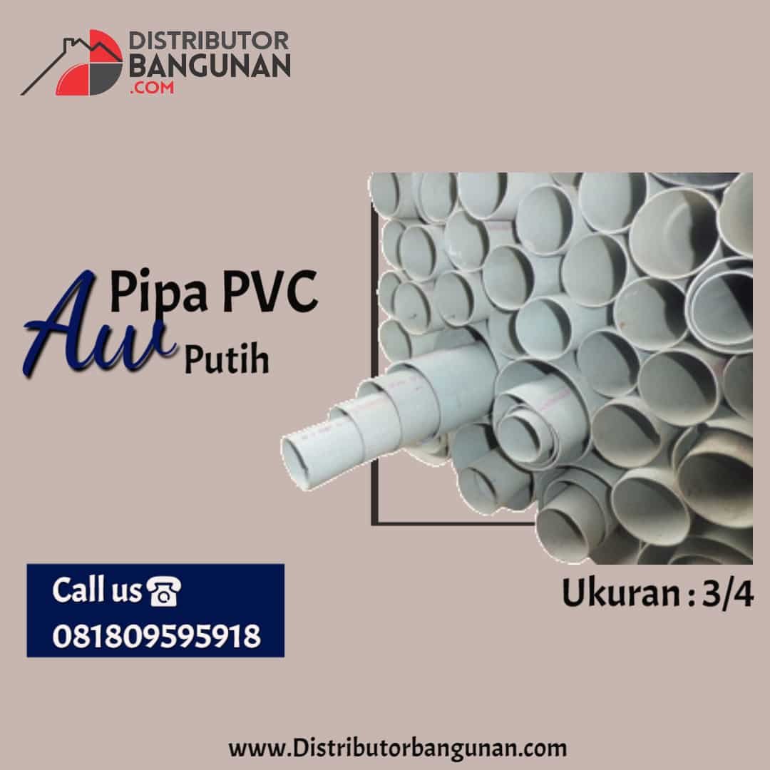 Pipa PVC AW 3/4′ Putih “RUBI” | https://www.distributorbangunan.com/