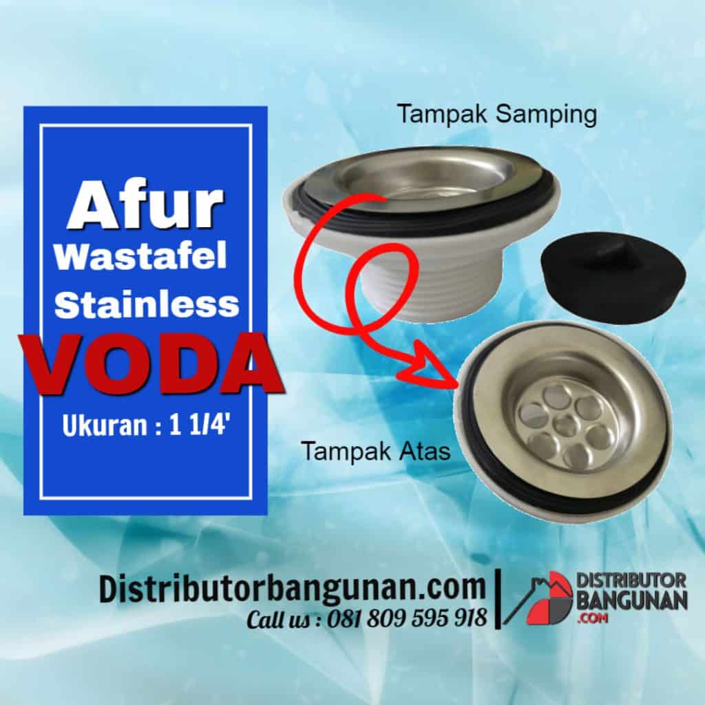 Afur Wastafel stainless VODA Satu seperempat