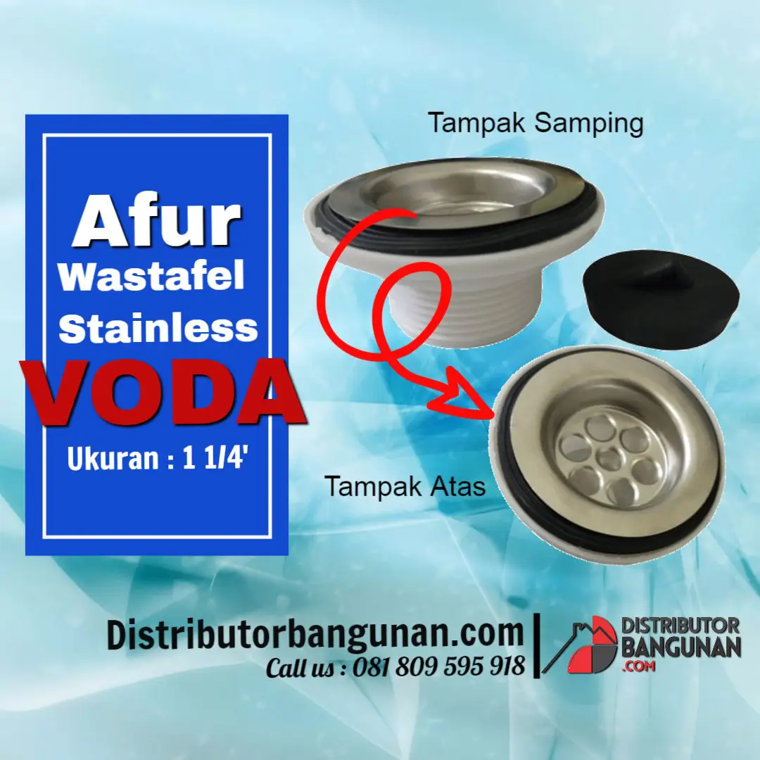 Afur Wastafel 1 1/4 Stainless "VODA" (66) 1 Afur Wastafel 1 1/4 Stainless "VODA" (66)