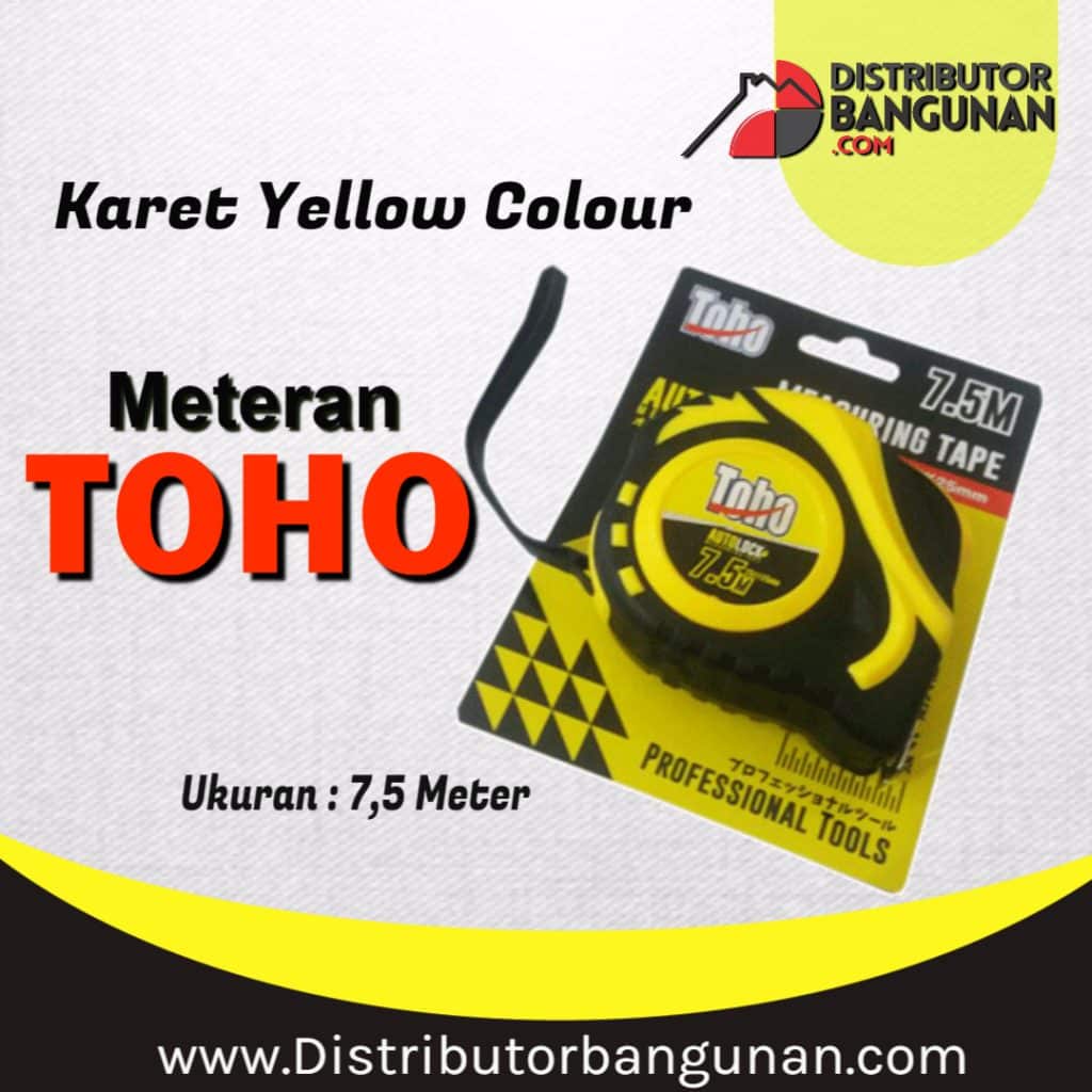 Meteran 75M Karet Yellow Colour TOHO