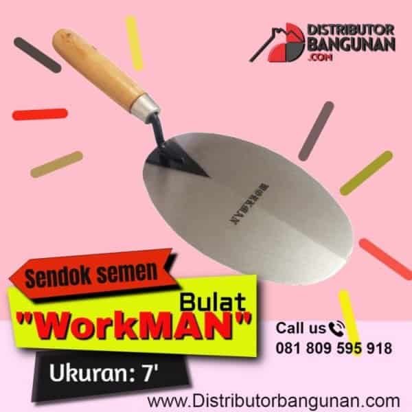 Sendok Semen Gagang Kayu Bulat Workman 7