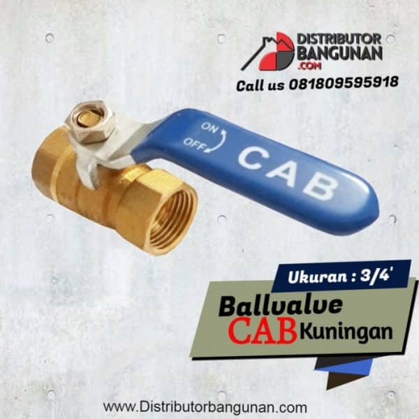 Ballvalve 3/4' kuningan "CAB"