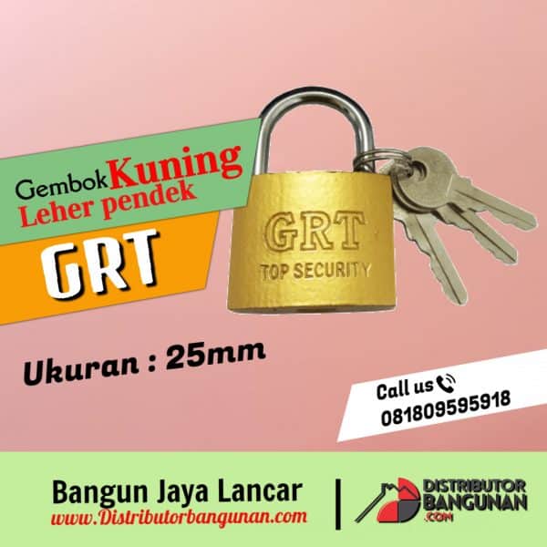 Gembok 25 Kuning Leher Pendek "GRT"