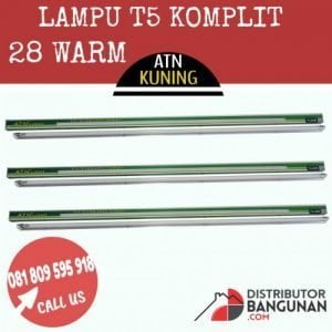LAMPU T5 KOMPLIT 28 WARM ATN KUNING