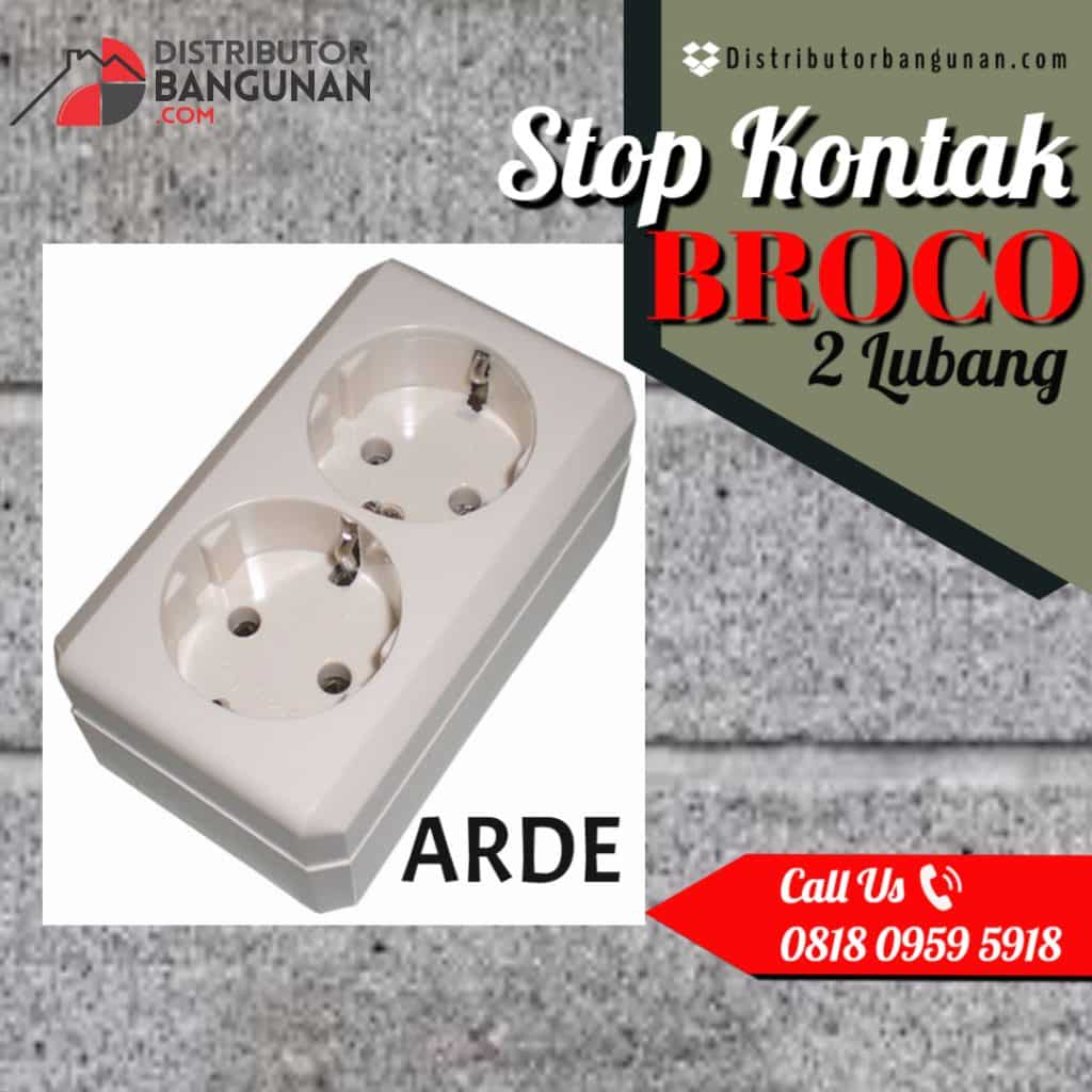 Stop Kontak 2 Lubang Arde BROCO