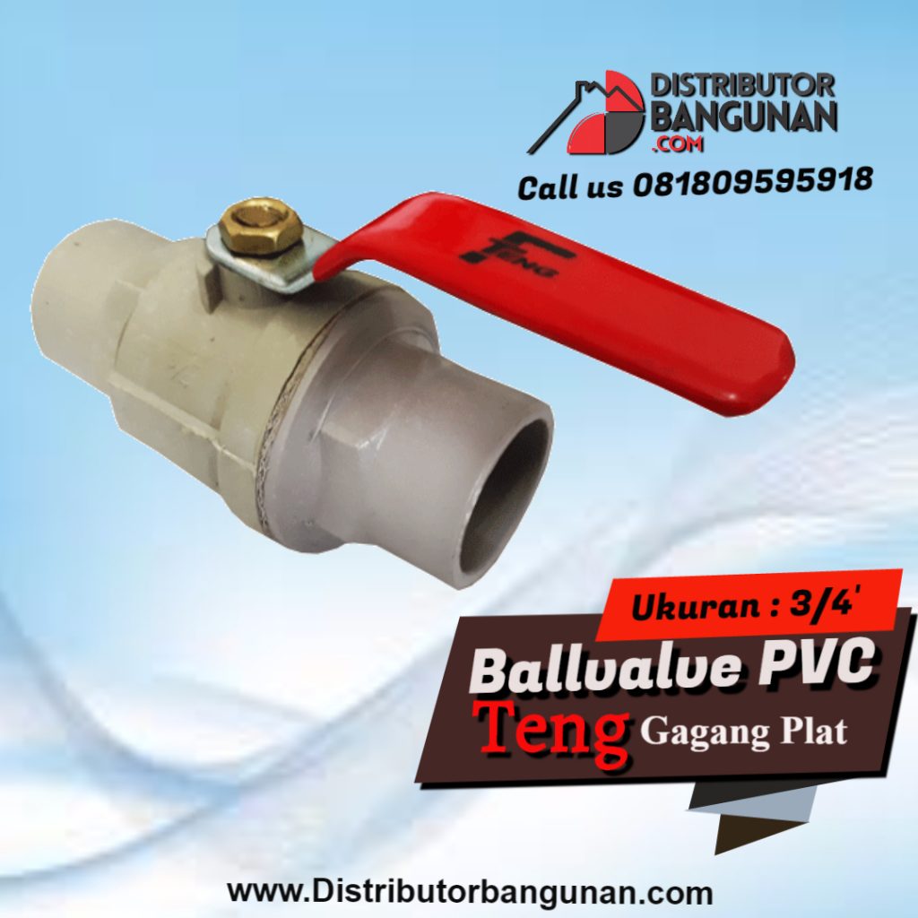 Ballvalve 3per4 PVC Gg Plat TENG