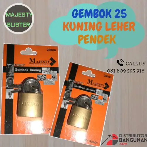 Gembok 25 Kuning LPD "MAJESTY" Blister