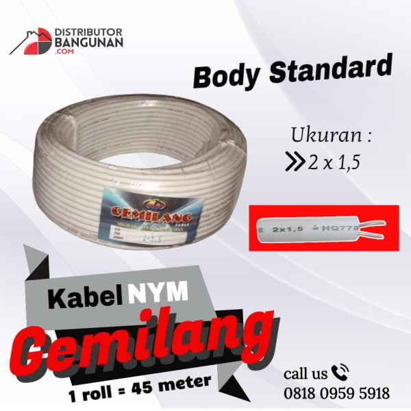 Kabel Nym 2x1,5 (50Yard) "GEMILANG" (162)