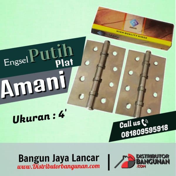 Engsel 4' Putih "AMANI" Plat