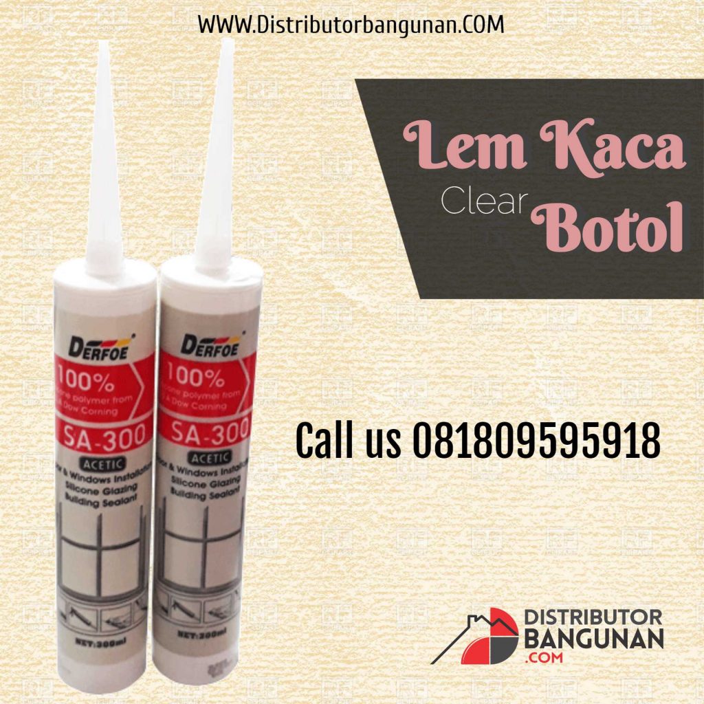 Lem Kaca Botol "DERFOE" Clear 1 Lem Kaca Botol Clear