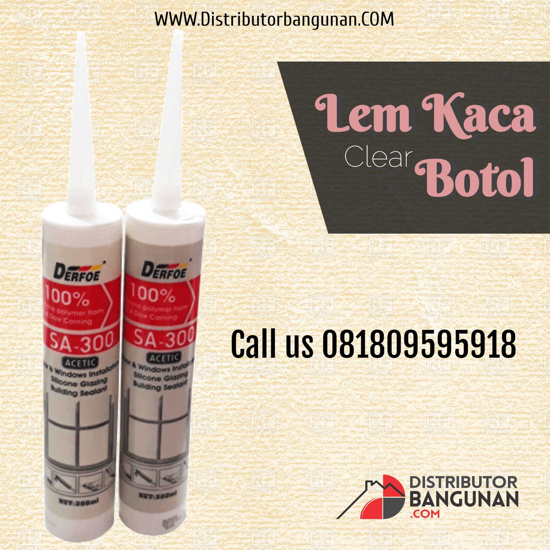 Lem Kaca Botol "DERFOE" Clear 1 Lem Kaca Botol "DERFOE" Clear