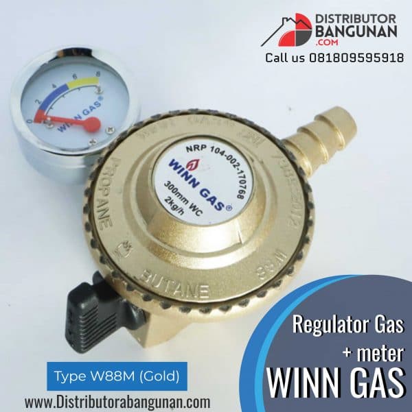 Regulator Gas + Meter "WINN GAS" W88M (Gold)