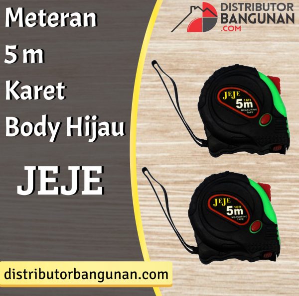 Meteran 5 m Karet Body Hijau JEJE (148)