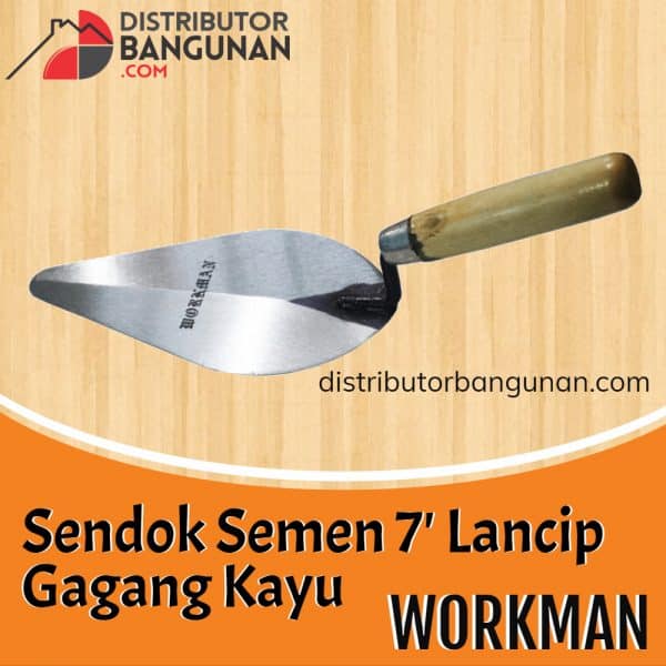 Sendok Semen 7' Lancip Gagang Kayu WORKMAN (149)