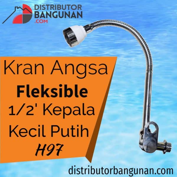 Kran Angsa Fleksible 1/2' Kepala Kecil Putih H97 (52)