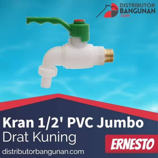 Kran 1/2' Pvc Jumbo Drat Kuning ERNESTO