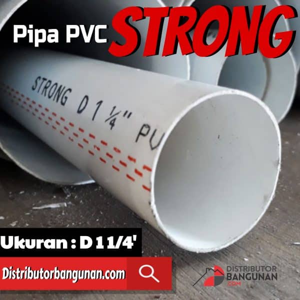 Pipa Pvc 1 1/4' D Putih STRONG (14 s/d 18)