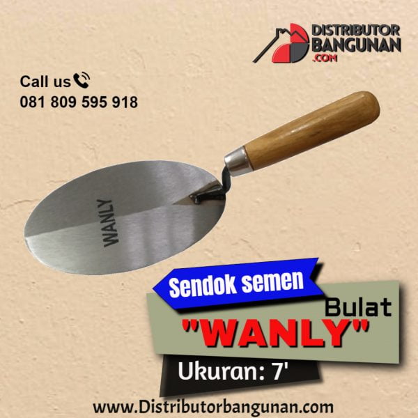 Sendok Semen 7' Bulat Gagang Kayu WANLY (149)