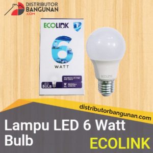 Distributor Lampu Led Ecolink Philips Bandung, Harga Lampu Bersaing! 1 Lampu Led 6 Watt Bulb ECOLINK