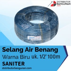 Selang Air Benang Warna Biru 1per2' 100 m SANITER