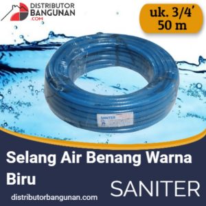 Selang Air Benang Warna Biru 3per4' 50m SANITER