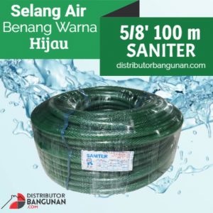 Selang Air Benang Warna Hijau 5per8' 100 m SANITER