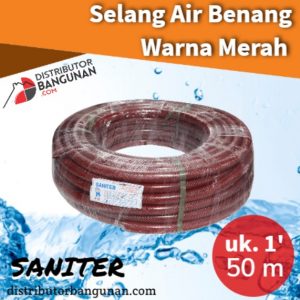 Selang Air Benang Warna Merah 1' 50m SANITER