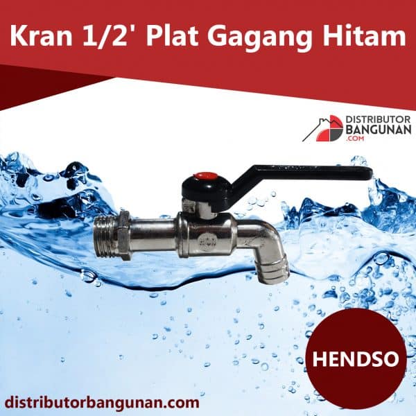 Kran ½’ Plat Gagang Hitam HENDSO (49)