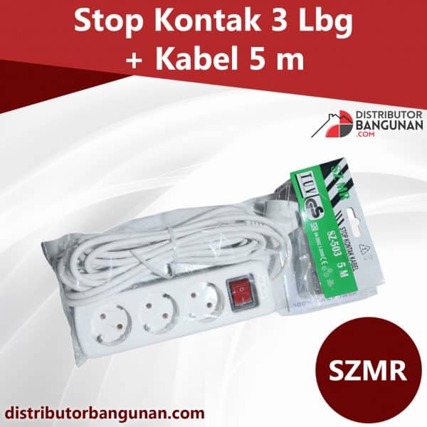 Stop Kontak 3 Lubang + Kabel 5 m SZMR (166)