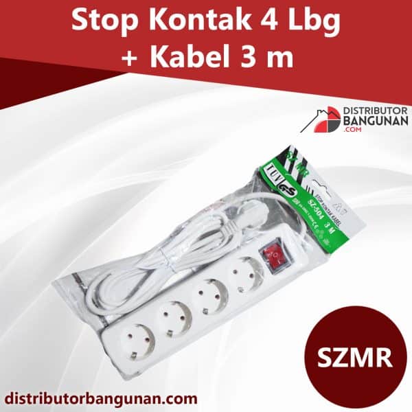 Stop Kontak 4 Lubang + Kabel 3 m SZMR (166)