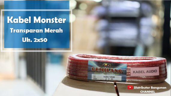 Kabel Monster Transparan Warna Merah Uk.2×50