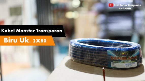Kabel Monster Transparan Warna Biru Uk. 2×80