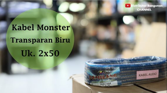Kabel Monster Transparan Warna Biru Uk. 2×50