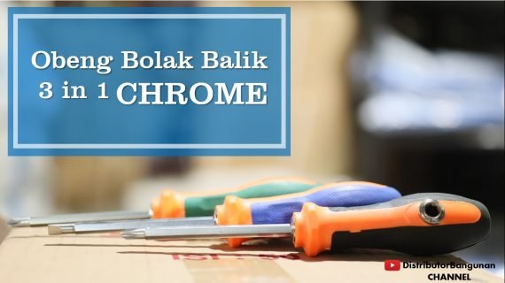 Obeng Bolak Balik 3 in 1 Biru CHROME