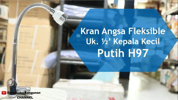 Kran Angsa Fleksible Uk. 1/2′ Kepala Kecil Putih H97