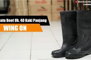 Sepatu Boot Uk.40 Kk Pjg Hitam WING ON