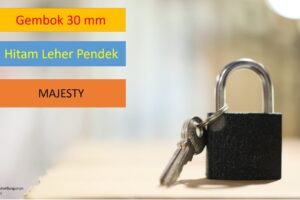 Toko Bangunan Jual Bahan Bangunan, Jual Gembok Di Bandung, Gembok 30 mm Hitam Leher Pendek MAJESTY