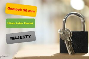 Toko Bangunan Jual Bahan Bangunan, Jual Gembok Di Bandung, Gembok 50 mm Hitam Leher Pendek MAJESTY