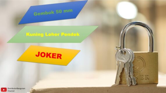 Toko Bangunan Jual Bahan Bangunan, Jual Gembok Di Bandung, Gembok 50 mm Kuning Leher Pendek JOKER