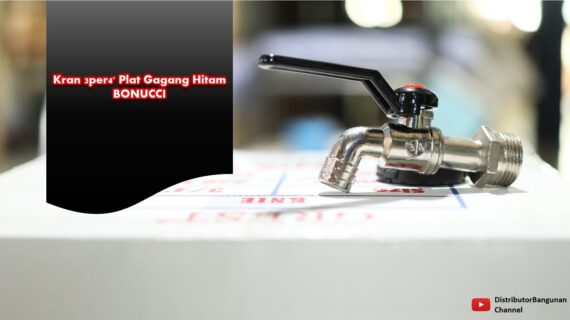 Toko Bangunan Jual Bahan Bangunan, Jual Kran Air Di Bandung, Kran 3per4′ Plat Gagang Hitam BONUCCI